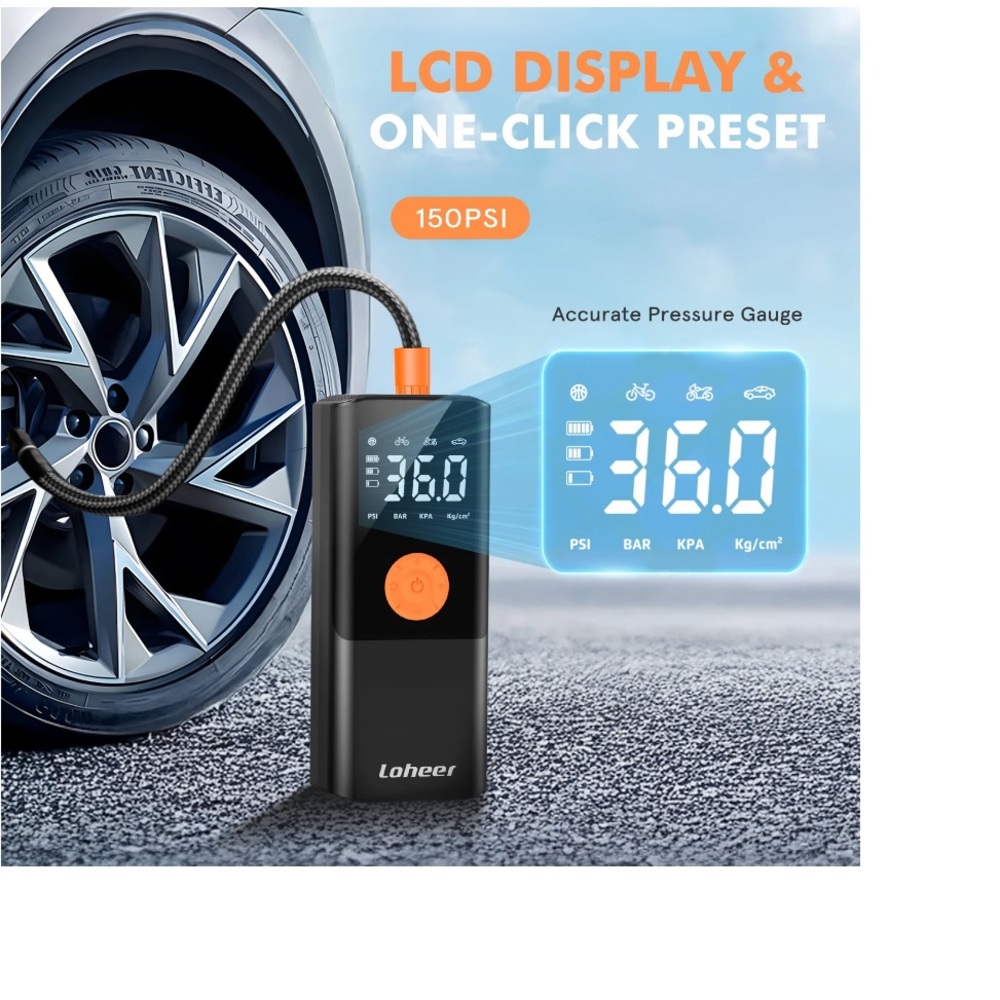 Compact Tire Inflator with Digital Display - Picture 7 of 8